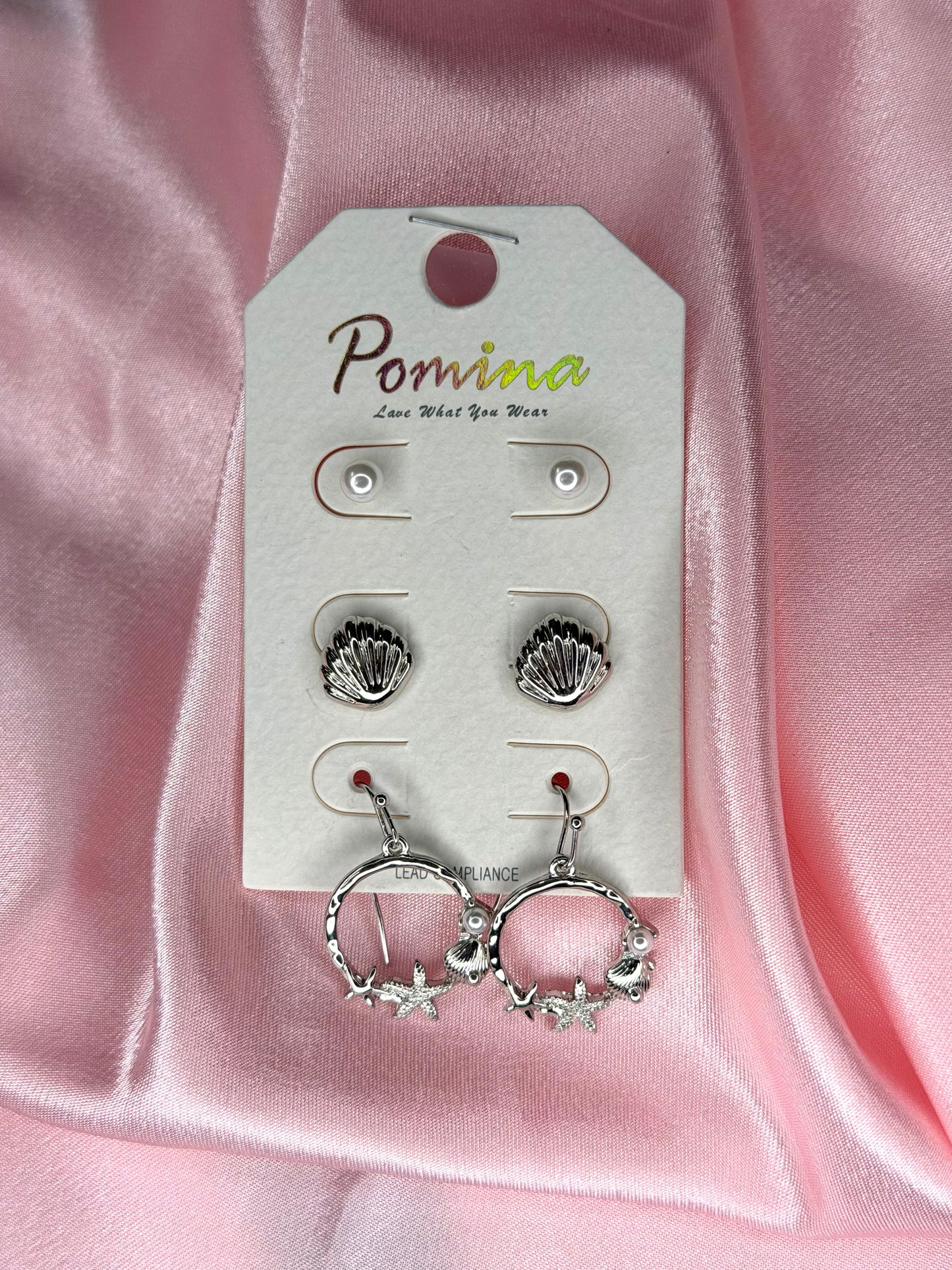 3pc seashell earring set