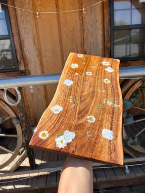 Full wooden floral charcuterie board | bridal shower gift