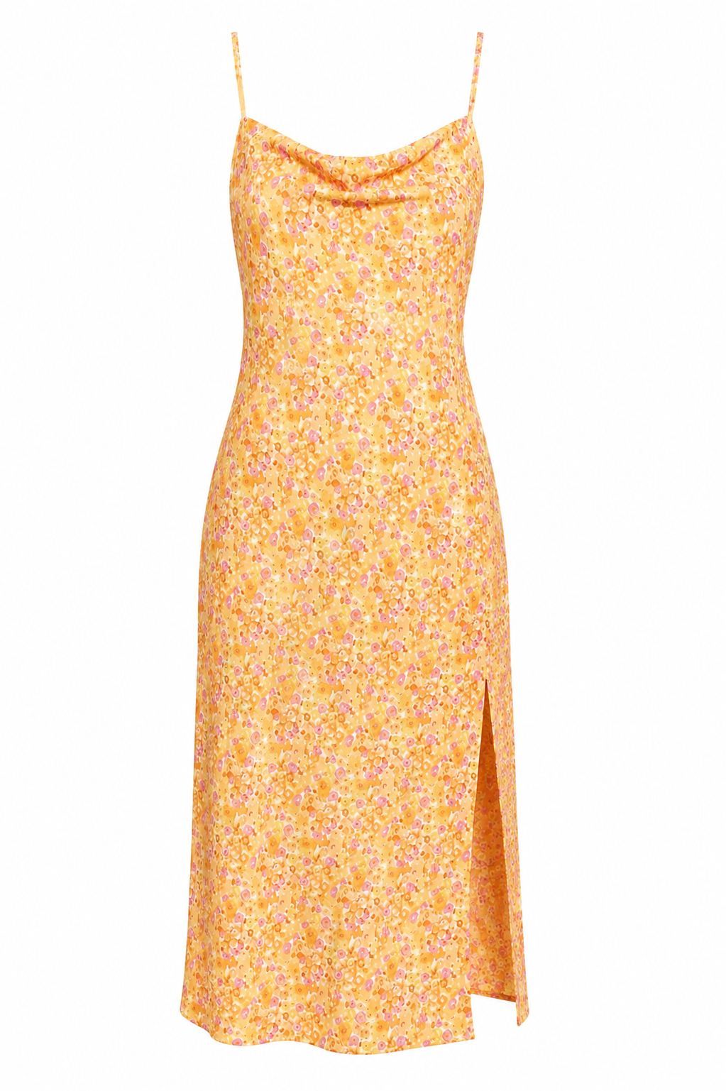 floral midi dress on white background