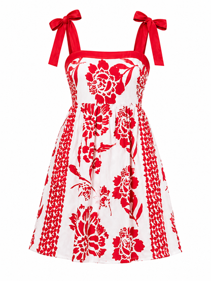 A Night in Greece - White and Red Dress - LARGE