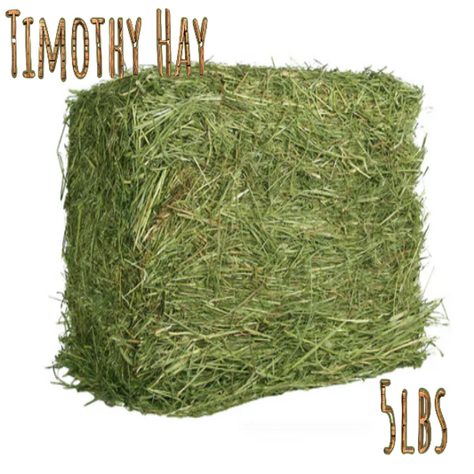 Bale of Timothy Hay with weight label on a white background