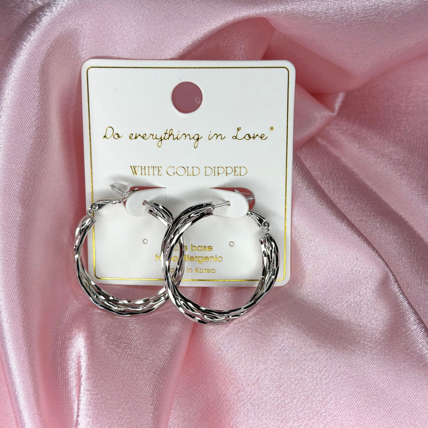 White Gold Dipped Hoop Earrings