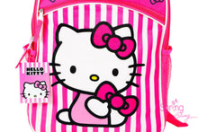Load image into Gallery viewer, Hello Kitty Bows and Stripes Backpack With One Front Pocket Pink Closeup