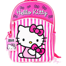 Load image into Gallery viewer, Hello Kitty Bows and Stripes Backpack With One Front Pocket Pink
