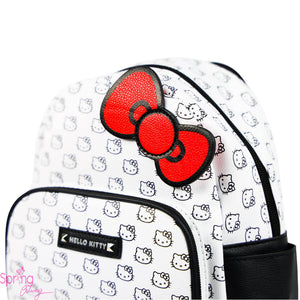 Hello Kitty Face Print Backpack with Bow closeup