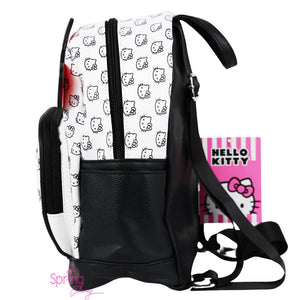 Hello Kitty Face Print Backpack With Bow Leftside