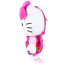 Load image into Gallery viewer, Hello Kitty Plush Backpack with heart-shaped prints side