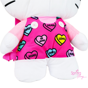 Hello Kitty Plush Backpack with heart-shaped 