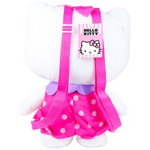 Load image into Gallery viewer, Hello Kitty Plush Backpack with Polka Dots Dress bacckside