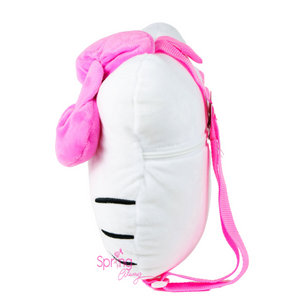 Soft Plus Mini kitty Backpack With Pink Bow Left