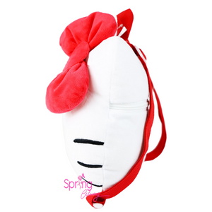 Soft Plush Mini Backpack With Red Bow side