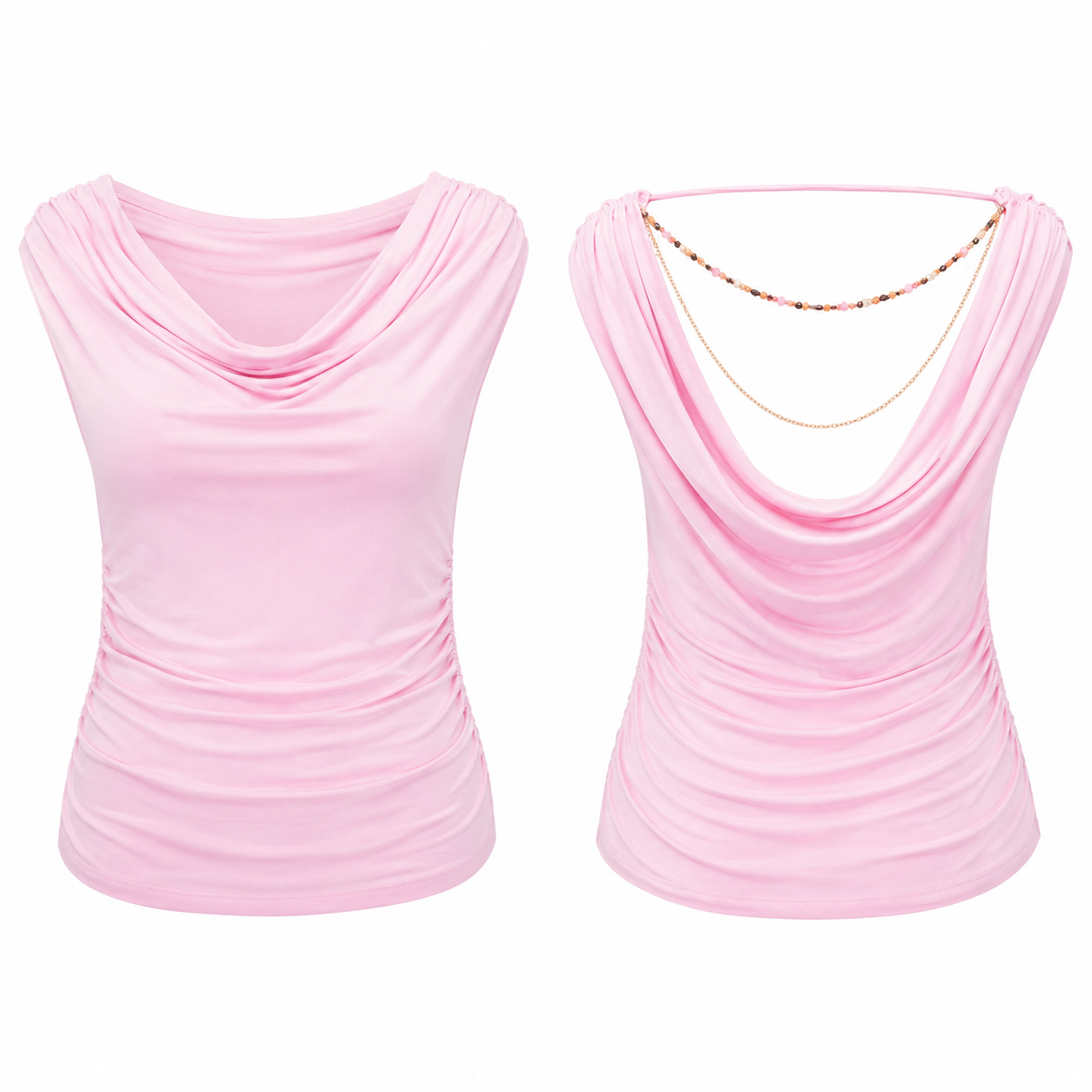 Pink Beaded Plus Size Summer Top