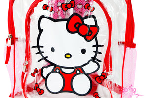 Transparent Red Hello Kitty Backpack 