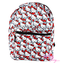 Load image into Gallery viewer, White &amp; Red Kitty Backpack