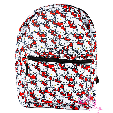 White & Red Kitty Backpack