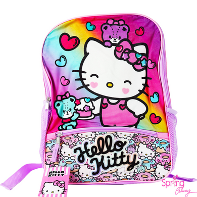 Hello Kitty Rainbow Hearts BackPack  closeup
